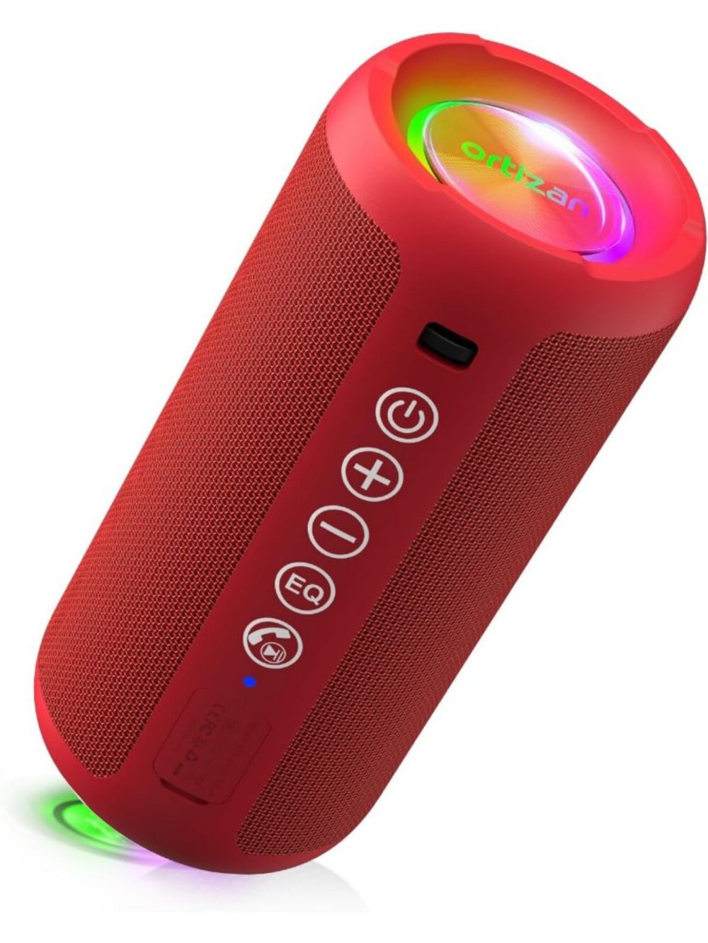 Waterproof Portable Bluetooth Speaker, IPX7, Wireless, Bright Red, Outdoor Use